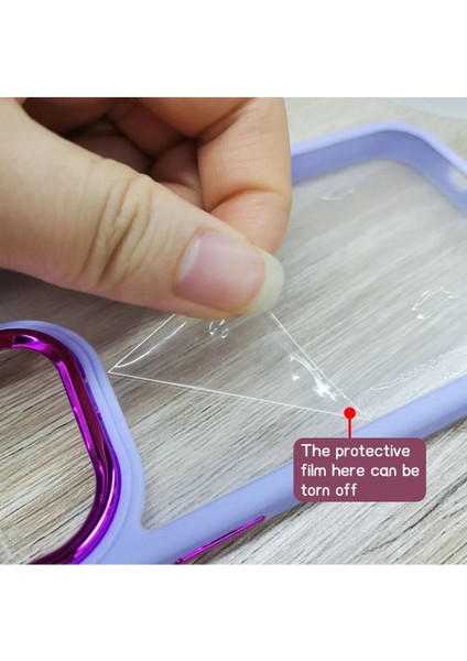 Iphone 14 Promax Için Parlak Şefaf Renkli Kenarlıklı Şık Görünümlü Telefon Kılıfı Kapak