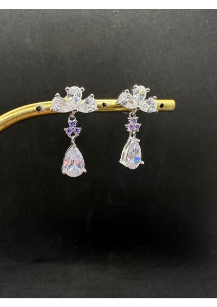 Damla Taş Sallantılı Ithal Gümüş Küpe