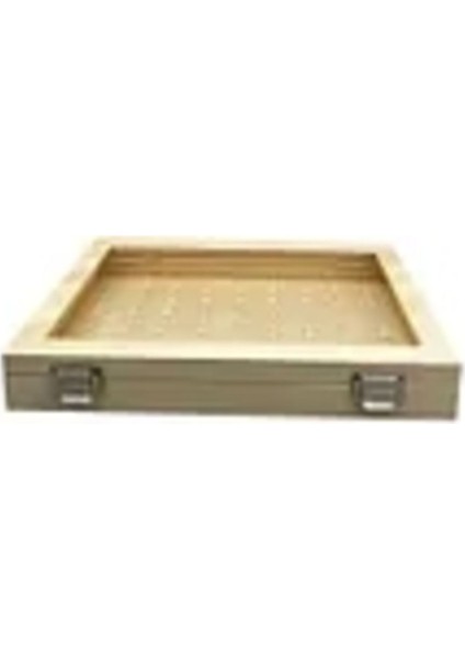 Krem Renkli Cam Kapaklı Deri Kumaş 34x24 cm Tırnaklı Yüzük Tablası modelleri