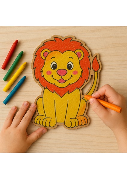 10 Adet Sevimli Aslan Ahşap Boyama Figürü – Okul Öncesi Dıy Etkinlik ve Sanat Aktivitesi modelleri