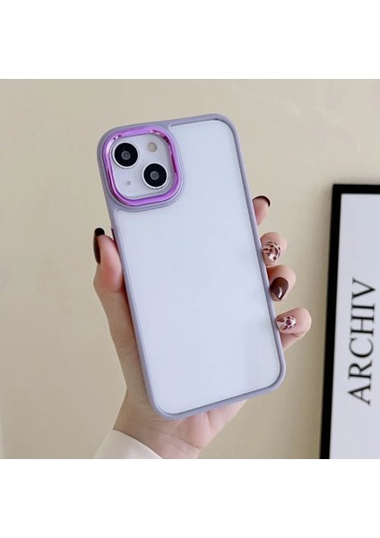 Iphone 12 Pro Için Parlak Şefaf Renkli Kenarlıklı Şık Görünümlü Telefon Kılıfı Kapak