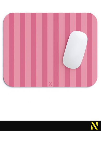 Pembe Renkli Çizgili Ergonomik Mouse Pad - 23 cm x 19 cm - Kaydırmaz Taban Ev ve Ofis Kullanımı Için Ideal Fare Altlığı Mousepad fırsatları