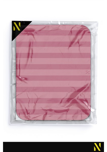 Pembe Renkli Çizgili Ergonomik Mouse Pad - 23 cm x 19 cm - Kaydırmaz Taban Ev ve Ofis Kullanımı Için Ideal Fare Altlığı Mousepad