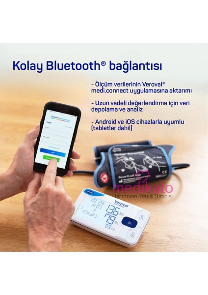 Veroval Duo Control Bluetooth Üst Koldan Tansiyon Aleti