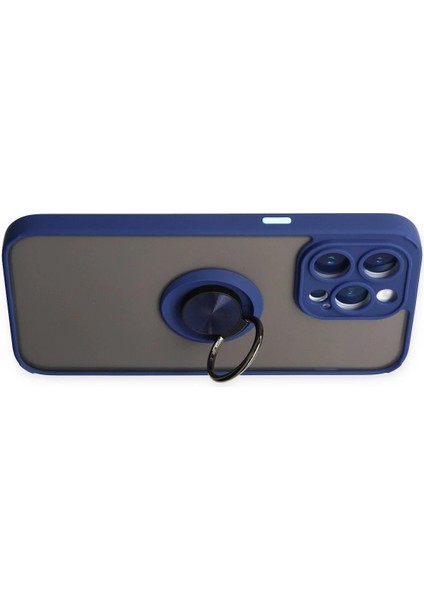 iPhone 14 Pro Max Kılıf Montreal Yüzüklü Silikon Kapak - Lacivert - PZRCR2652-6536 fırsatları