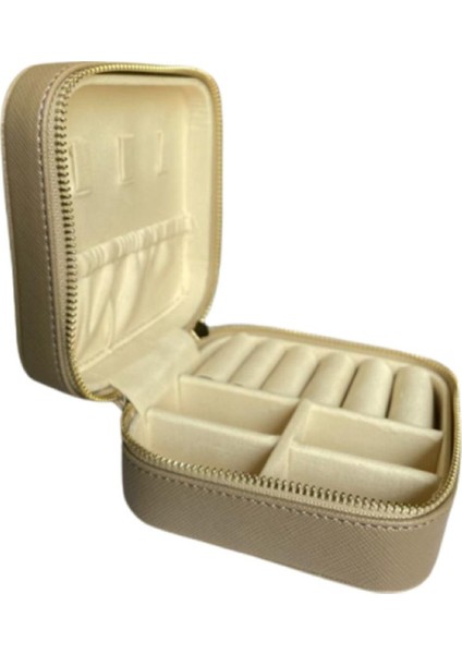 Seyahat Boy Takı ve Aksesuar Organizeri, Vizon Renkli ve Şık Tasarım