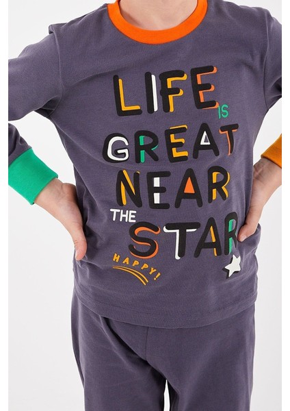 Life Great Near Star Antrasit Erkek Çocuk Uzun Kol Pijama Takım fiyatları