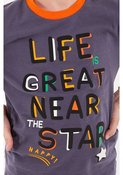 Life Great Near Star Antrasit Erkek Çocuk Uzun Kol Pijama Takım modelleri