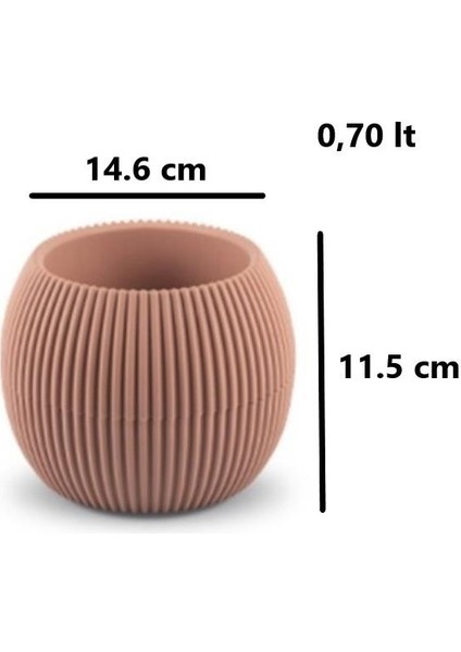 KRS-363 Plastik Mercan Kaktüs Saksı 0.7 Litre Soft Pembe 6 Adet fiyatları