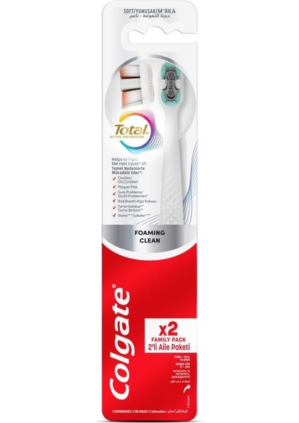 Total Foaming Clean 1+1 Yumuşak Diş Fırçası