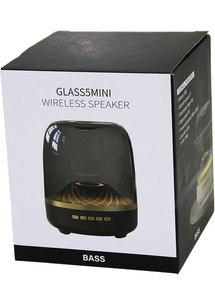 Mika Kristal Fanus Model Wireless USB Şarjlı Speaker Hoparlör Rgb Işıklı Aux - Tf - DC5V (2818)