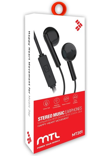 Reno5 Uyumlu Tak Çalıştır Stero 3.5mm Jack Kulaklık MT-A201