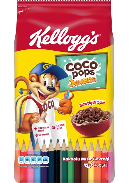Coco Pops Jumbos Bts 700 gr Mısır Gevreği, Lif, Demir ve 6 Vitamin Içerir