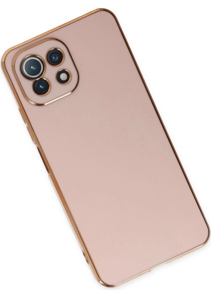 Xiaomi Mi 11 Lite Kılıf Volet Silikon - Pembe Glstd