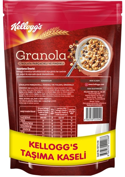 Granola Çikolata Parçacıklı ve Fındıklı 500 Gram,granola Kap Hediye! fiyatları
