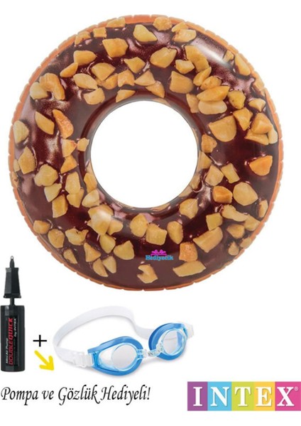 Kahverengi Çikolatalı Donut ve Deniz Simiti Seti, Pompa ve Gözlük Hediye