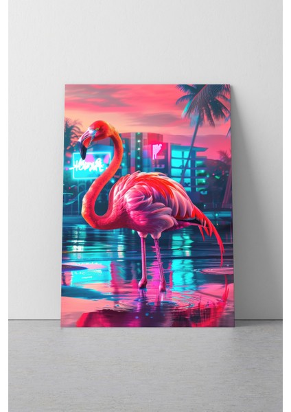 Tropikal Neon Flamingo Kanvas Tablo - NV00291 modelleri