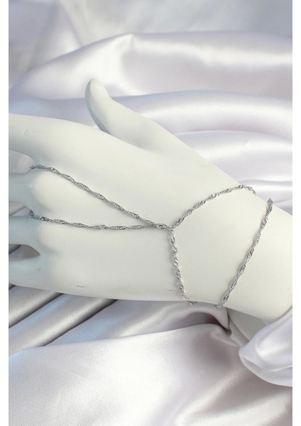 Pirinç Gümüş Renk Esnek Burgu Zincirli Şahmeran