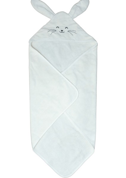 %100 Pamuk Tavşan Havlu Kundak Ekru (75X75 Cm)