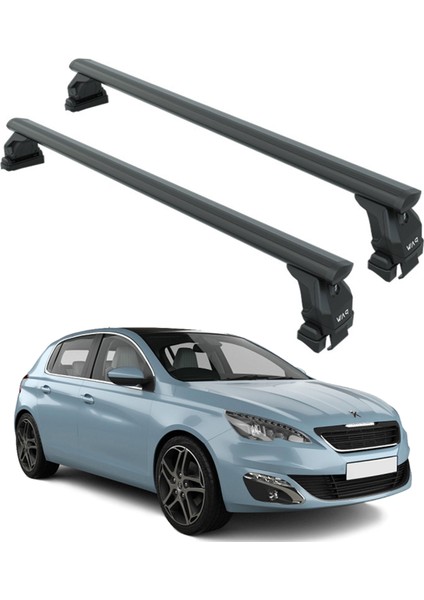 Peugeot 308 20213-2021 Oluksuz Üst Tavan Portbagaj Taşıyıcı Ara Atkısı Toros Serisi Pro 4 Siyah