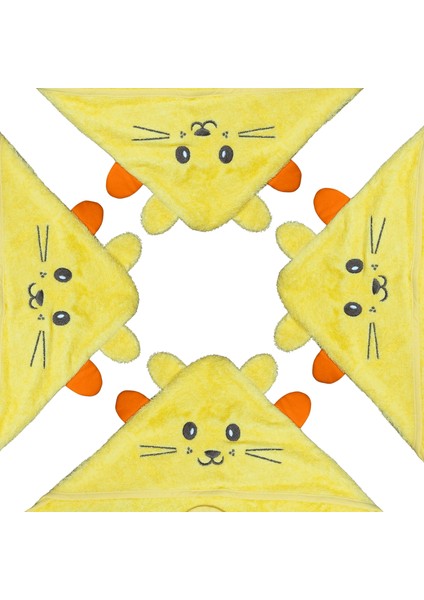 %100 Pamuk Kedi Havlu Kundak Sarı (75X75 Cm) fiyatları