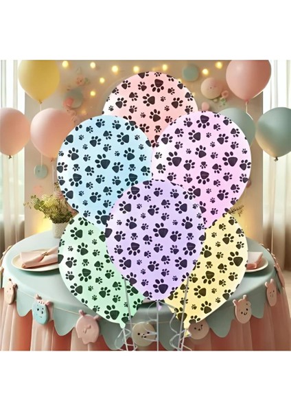 Çepeçevre Baskılı Patili Makaron Balon 12"