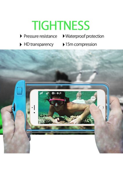 Siyah Su Geçirmez Telefon Kılıfı, Dayanaklı ve Sualtı Kullanımı Için Uygun