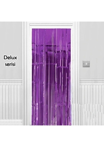 Işıltılı Duvar ve Kapı Perdesi Mor Renk 90X200 cm (5047)