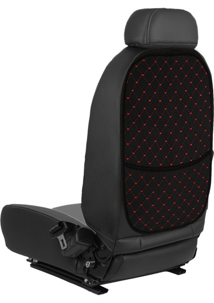 Redline Serisi Dokuma Kumaş Oto Koltuk Arkası Koruyucu Cepli Organizer 2 Adet