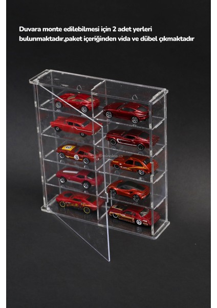 10’lu Kapaklı Pleksi 1/64 Hot Wheels Diecast Model Araç Sergileme Rafı fırsatları