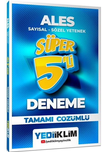 Yediiklim Yayınları 2026 Ales Sayısal Sözel Yetenek Tamamı Çözümlü Süper 5 Li Deneme fiyatları