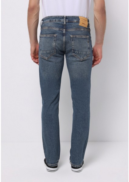Straight Fit Erkek Indigo Jean Pantolon fiyatları