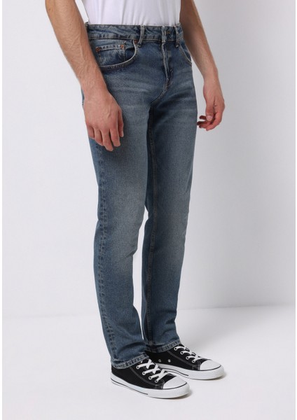 Straight Fit Erkek Indigo Jean Pantolon fırsatları