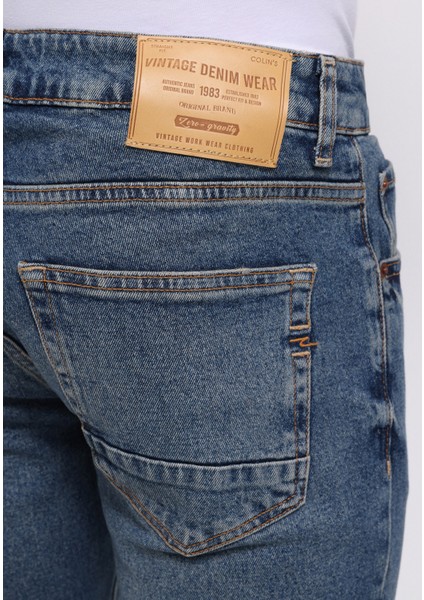 Straight Fit Erkek Indigo Jean Pantolon