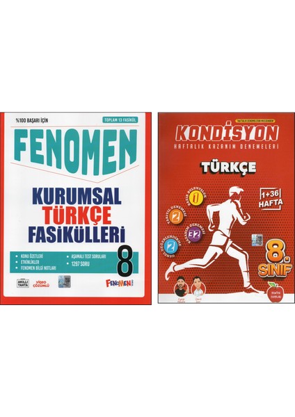 Fenomen 8.sınıf Türkçe Kurumsal Fasikülleri+Newton Türkçe Kondisyon (2 Kitap)