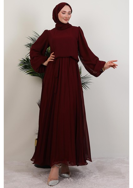 Ümra Şifon Elbise Bordo fiyatları