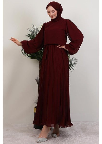 Ümra Şifon Elbise Bordo fırsatları
