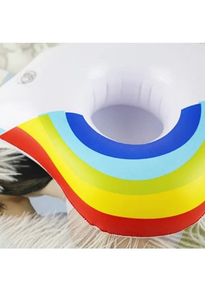 Renkli Bulut Şişme Havuz Bardak Tutucu 23X19CM, Eğlence Dolu Yaz Keyfi modelleri