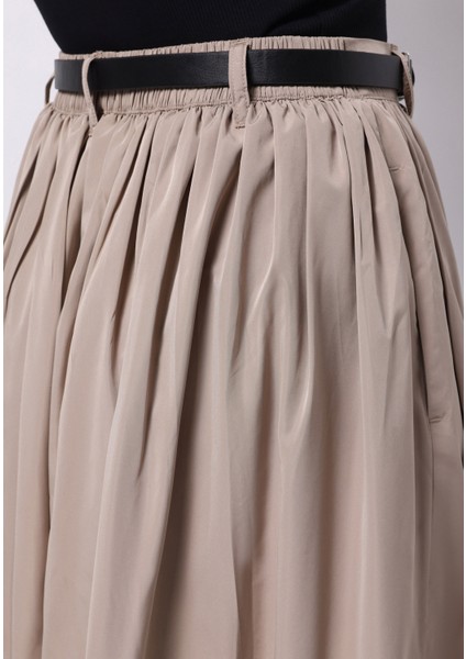Maxi Length Düz Kadın Kahverengi Etek