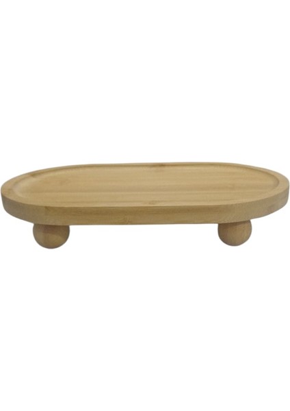 Mien Bambu Ayaklı Sunum Tabağı 23X14 cm 1094