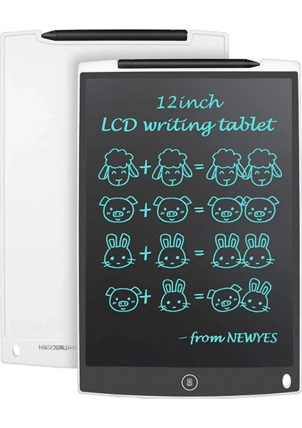 12 Inc Writing LCD Grafik Dijital Kalemli Çizim Tableti Yazı Tahta Not Yazma Eğitim Tableti