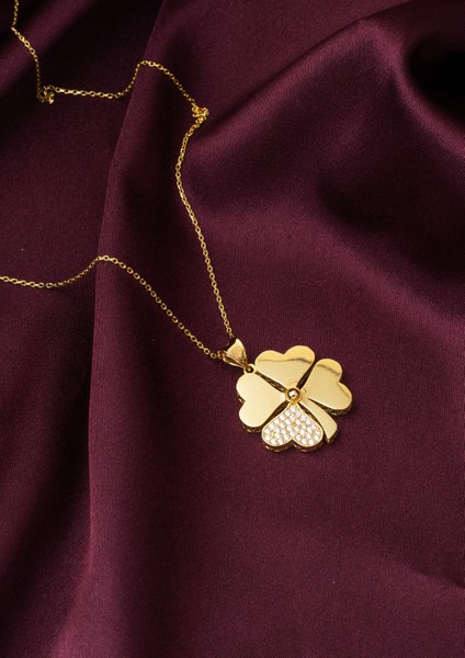 Zincirli Yonca Kolye 14 Ayar Altın fırsatları