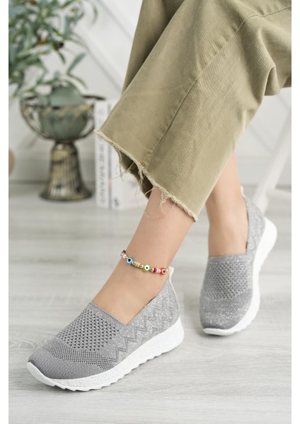 Aky 055 K.gri Triko Yazlık Kadın Ayakkabı modelleri