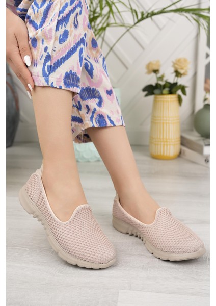 Dvm 901 Bej Bej Anatomik Esnek Kadın Yürüyüş Ayakkabısı modelleri