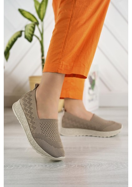 Aky 055 Vizon Triko Yazlık Kadın Ayakkabı