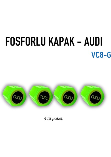 Audı Logolu Fosforlu Kapak (4'lü Set)