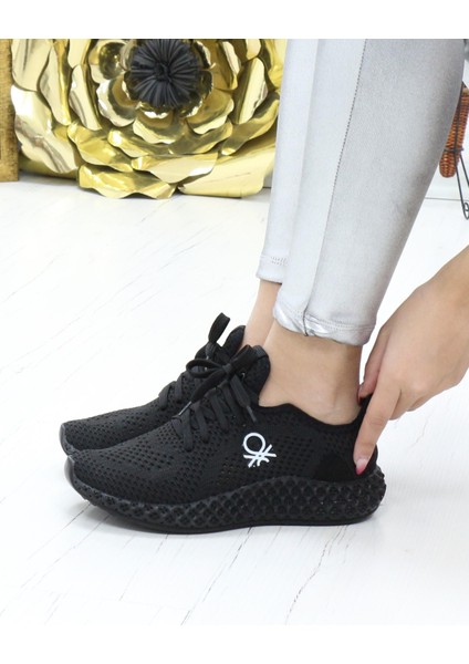 30009 Siyah Triko Örgü Unisex Sneakers fırsatları