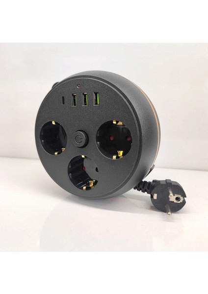 Akım Korumalı Priz 3xpriz 3xusb 1xtype-C , 100-250V fiyatları