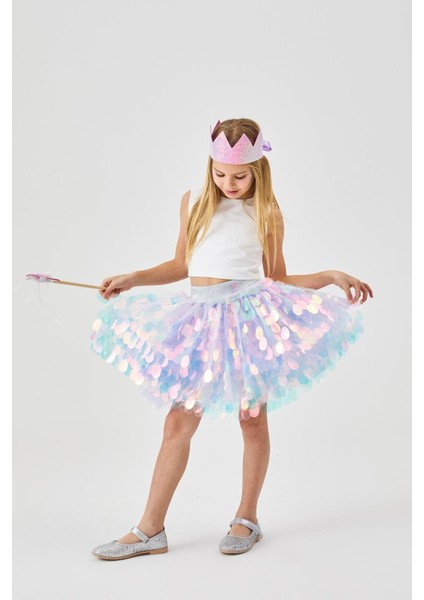 Lila Büyük Pullu Kız Çocuk Etek - Stacy fiyatları