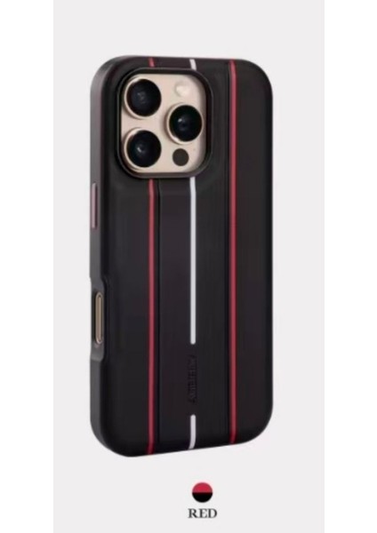iPhone 14 Puloka Premium Design Kılıf – Şık 3 Çizgili Siyah Tasarım